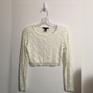 Lace Forever 21 Long Sleeve Crop Top
